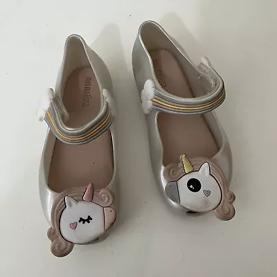 Mini Melissa Ultragirl Unicorn White Pearl Rainbow Shoes Toddler Girls Size 9 • $27.99