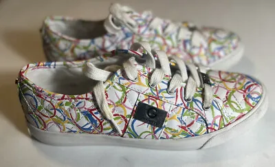 G By Guess GG Backer8 White Multi Color Quilted Sneakers Trainers Womens 8.5 • $3.84