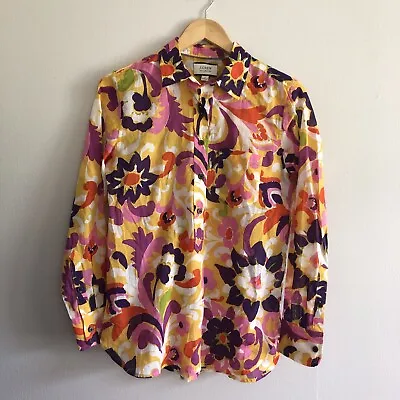 J Crew Collection Size 4 Classic-fit Popover Ratti Curly Floral Item AW531 New • $51.54