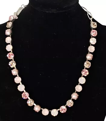 Mariana Jewelry Antigua Necklace Pink Crystal Rhinestone 18” Silver • $112.50