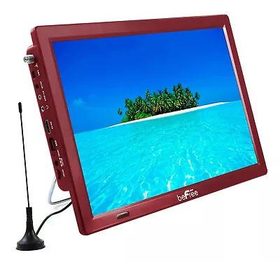 BeFree RED 14  Portable Widescreen LED Rechargeable TV W/ Remote HDMI SD AV USB • $127.95