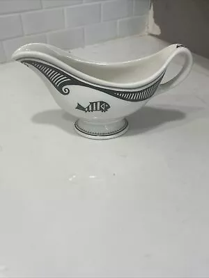 Santa Fe Dining Car Ancient Mimbreno Black Fish Gravy Boat 9”  • $49.99