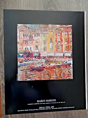 1988 PRINT AD Marco Sassone Art  Casamenti A Portofino  Full Page Ad • $5.99