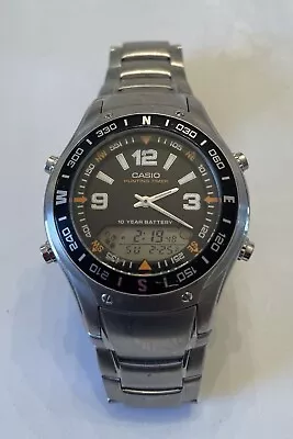 Casio Hunting Timer 3769 AMW-701 Moon Phase Quartz Wrist Watch • $50