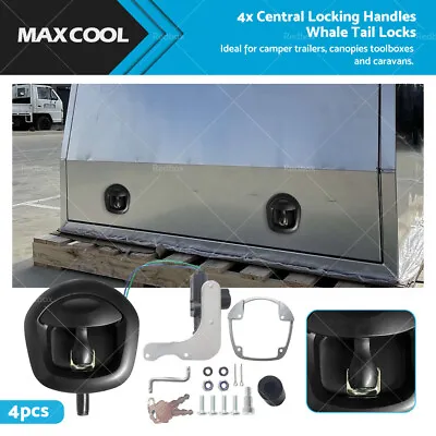 4x Power Operated Whale Tail T Handle Folding Lock Trailer Canopy Black DC 12V • $294.95