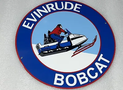 12in  Evinrude BobCat Snowmobiles Heavy Vintage Style Steel Sign General Store • $49.99