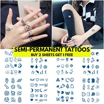 £2.75 • Buy SEMI PERMANENT Tattoo Small Finger Hand Neck Body Tattoos Mens Womens Kids Juice