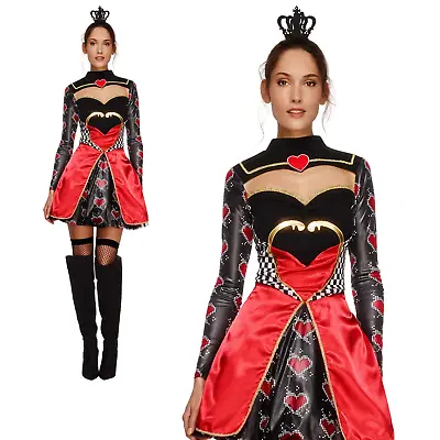 Queen Of Hearts Costume Book Week Womens Ladies Fairytale Fancy Dress 8-18 • £28.99