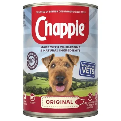 Chappie Adult Wet Dog Food Tins Original Dog Can - White Fish 12  24  48x 412g • £29.85