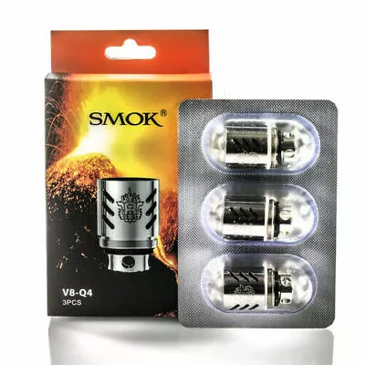 GENUINE SMOK TFV8 COILS Filter CLOUD BEAST V8 Q4 X4 T8 T6 T10  Replacement 3pk • £7.99