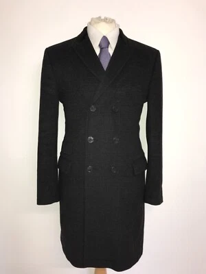 £139.99 • Buy TED BAKER - Mens Long DARK GREY WOOL & CASHMERE Covert COAT - 38 Reg - GORGEOUS