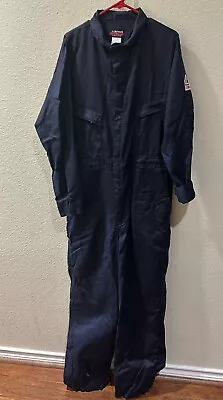 Bulwark FR Excel ComforTouch 9.1 ATPV Navy Blue Zip Up Coveralls Men's 42-LN • $29.99