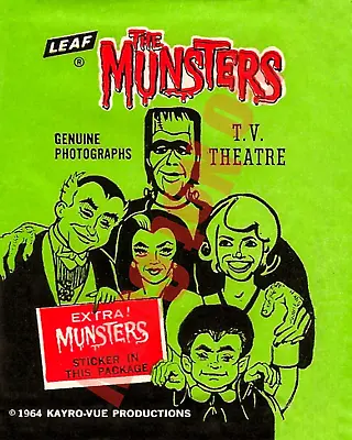 1964 LEAF THE MUNSTERS 1960s TV Show Card Wrapper 8x10 Photo + FREE SHIPPING • $11.99