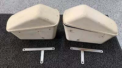 Vintage Motorcycle Hard Saddle Bags HARLEY BMW HONDA MOTO GUZZI ETC. W/Brackets • $79