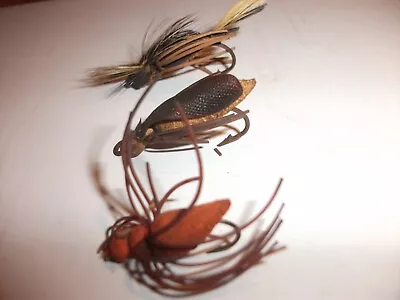 3 Vintage Antique Fly Rod Bug Lures • $24