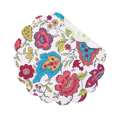 Teagan Cotton Quilted Round Reversible Placemat Set Of 6 17 C&F Home • $39.99