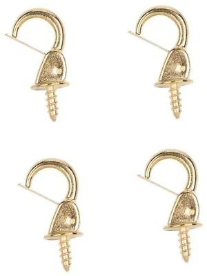 New Prosource 5591441 Pack 4 Brass 7/8  Safety Cup Hooks Snap Hangers • $2.39