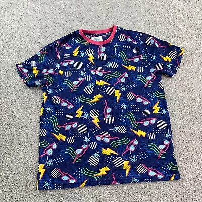 Fresh Prints Of Bel-Air Mens Large Blue Prince Retro Print Graphic Short Sleeve • $15.88