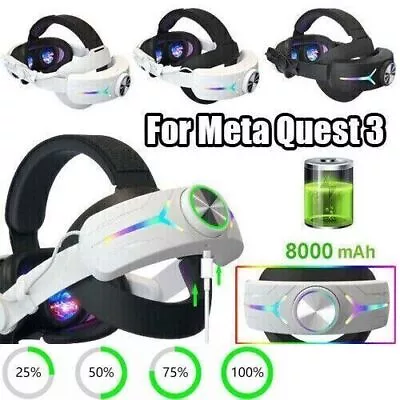 For Meta Oculus Quest 3 VR With 8000mAh Battery Elite Head Strap Band Adjustable • $78.88