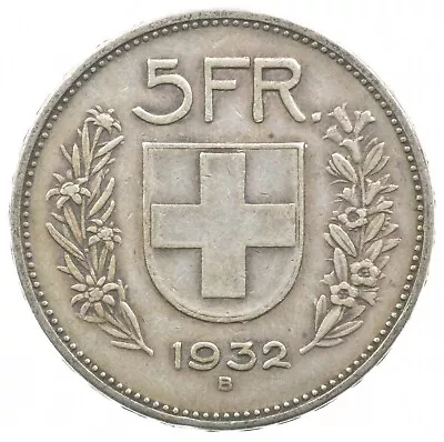SILVER - WORLD Coin - 1932 Switzerland 5 Francs - World Silver Coin *634 • $5.50