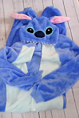 Unisex Adult Stitch (Lilo & Stitch) Costume Soft Cosplay Plush Overall Suit S M • £14.99