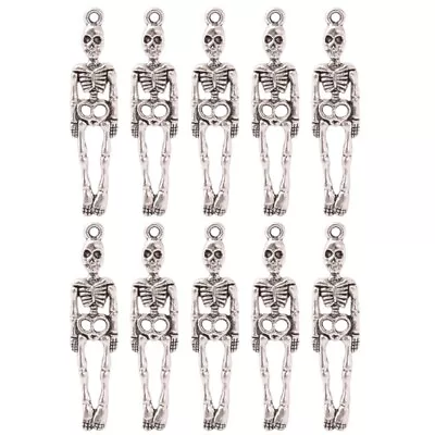 Goth Skull Body Charm Skeleton Bone Halloween DIY Jewelry Making Pendants • £5.29