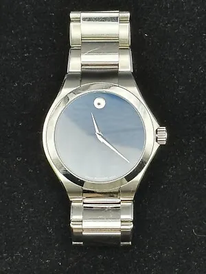 Movado Museum Classic Blue Dial Quartz Stainless Steel Men's Wrist Watch 1071 • $0.99