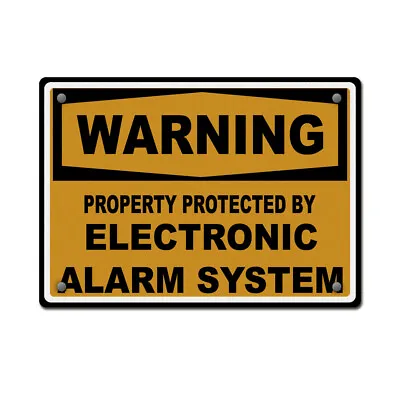 Aluminum Horizontal Metal Sign Property Protected By Electronic Alarm System • $17.99