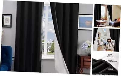  Out Curtains 84 Inch Long 2 Panels - Thermal Curtains For 52x84 Inch Black • $61.36