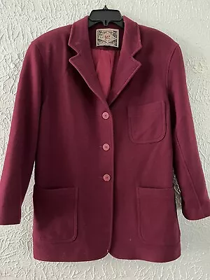 VTG Express Jeans  Fleece Jacket Wine Blazer Size S • $31.08