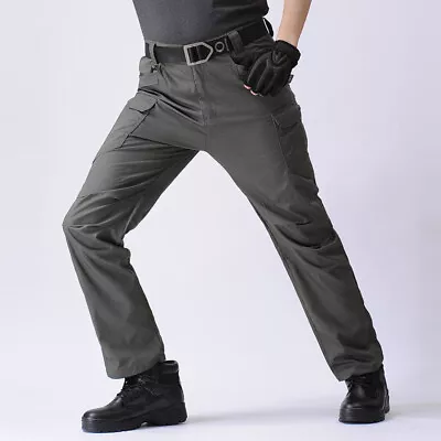 Men's Straight-fit Cargo Combat Trousers Multi Pocket Workwear Full Pants • $17.09