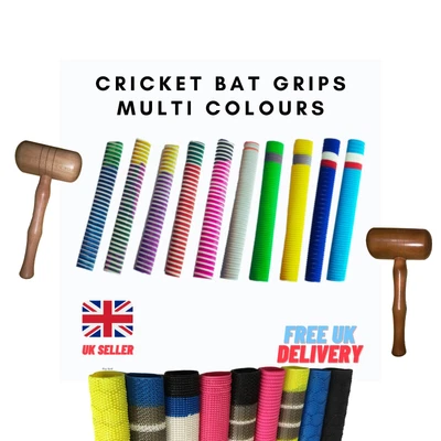 £12.99 • Buy Cricket Bat Grips NonSlip Multicolour Premium Quality Handle Grip/KnockingMallet