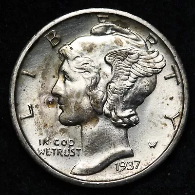 1937-D Mercury Silver Dime CHOICE BU *UNCIRCULATED* MS FSB E502 QCP • $44.87