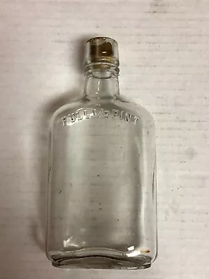 Vintage FULL 1/2 PINT Glass Bottle With CORK • $1.99