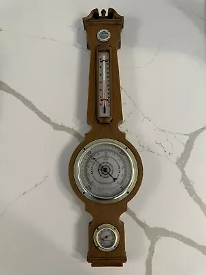 VTG SPRINGFIELD Weather Station Banjo Style Plastic 24  TEMP Humidity BAROMETER • $20