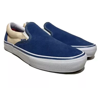 Vans Slip On Pro Mens Size 8 Pop Cush Skateboarding Boating Sneakers Blue • $58