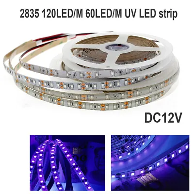 5M 300led/600led 3528 UV Ultraviolet Purple Led Strip 395nm 120LED/M DC12V • £8.77