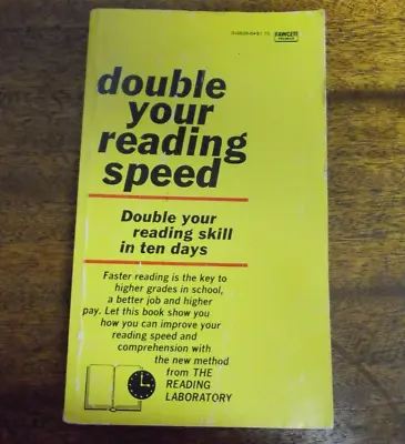 $5.99 • Buy Double Your Reading Speed Paperback Book From The Reading Laboratory