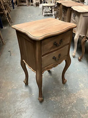 £0.99 • Buy Mahogany Cabriole Leg 2 Drawer Carved Bedside Bleached Finish Upcycle Furniture