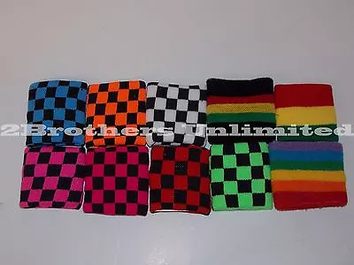 **NEW** Colorful Sweatband Checkered (Pairs) USA SELLER • $9.99