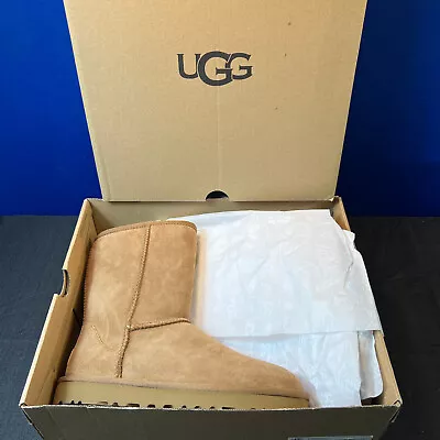 UGG Women's Classic Short II Sheepskin Fur Ankle Boots Chestnut/Grey/Black NEW • $85