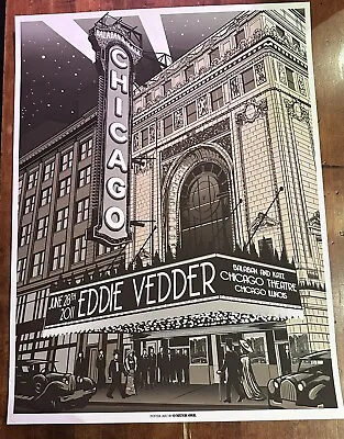 Eddie Vedder Poster Chicago Theater 2011 6/28/11 Pearl Jam Munk One • $540