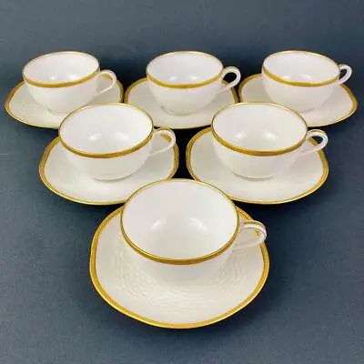 Set Of 6 Antique C1903 Cup & Saucer Haviland French Porcelain Limoges Gold Gilt • £149