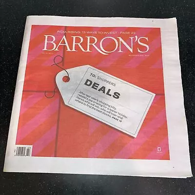 Barron's Newspaper Magazine November 21 2022 Retailer Stocks Investing India • $7.19