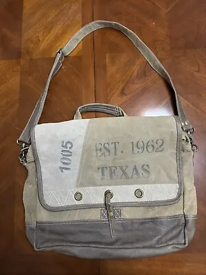 Recycled Military Bags Repurposed Military Canvas Shoulder Laptop Briefcase Bag • $55