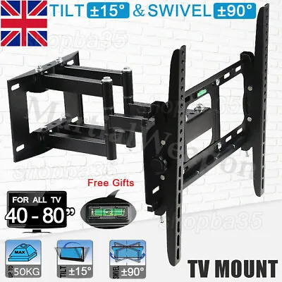 Swivel Tilt TV Wall Mount Bracket Full Motion FITS 40 46 50 55 60 65 70 80  Inch • £10.99