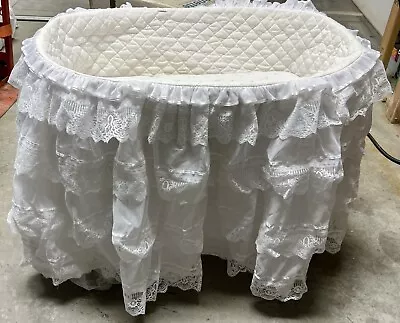 Vintage Victorian Bassinet Skirt Lace White • $43