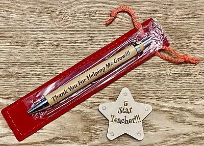 £5 • Buy Teachers Wooden Gift Set - Fridge Magnet And Engraved Pen