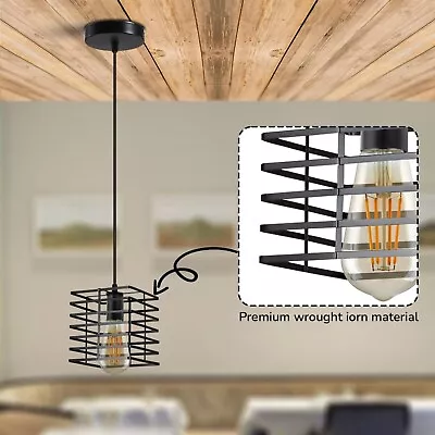 Industrial Pendant Lights Retro Loft Cafe Home Ceiling Corridor Hanging Lamp • £16.83