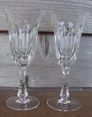 Echt Bleikristall Flared Crystal Wine Glasses 7 1/2 X 3 1/8  Nachtmann SET OF 2 • $25